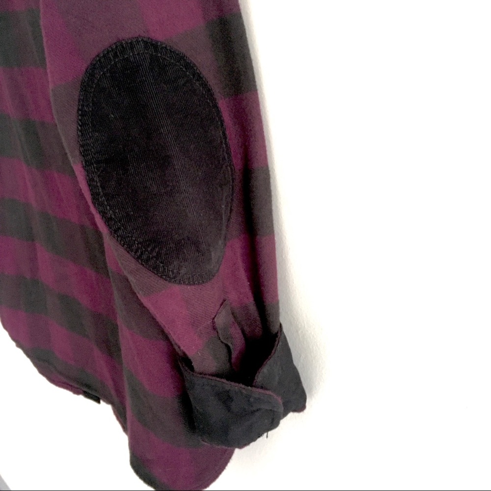 (SOLD) ROOTS Flannel Buffalo Shirt Elbow Patches M - Picture 4 of 5
